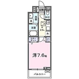 京成松戸線 常盤平駅 徒歩6分の賃貸アパート 2階1Kの間取り
