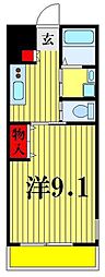JR常磐線 馬橋駅 徒歩20分の賃貸マンション 2階1Kの間取り