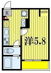 流鉄流山線 馬橋駅 徒歩7分の賃貸アパート 1階1Kの間取り