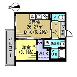 JR常磐線 馬橋駅 徒歩14分の賃貸アパート 1階1DKの間取り
