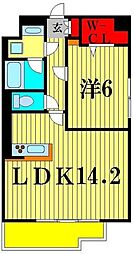 JR常磐線 松戸駅 徒歩11分の賃貸マンション 1階1LDKの間取り