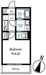 京成松戸線 元山駅 徒歩3分の賃貸アパート 2階1Kの間取り