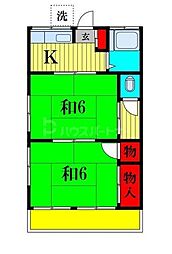 幸栄荘 2Kの間取図画像