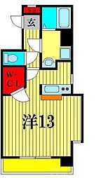 京成松戸線 松戸新田駅 徒歩5分の賃貸マンション 4階ワンルームの間取り