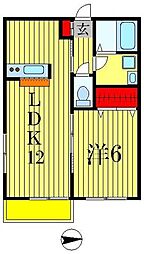 京成松戸線 常盤平駅 徒歩3分の賃貸アパート 1階1LDKの間取り