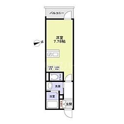 京成松戸線 上本郷駅 徒歩10分の賃貸アパート 1階ワンルームの間取り