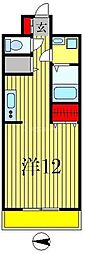 JR常磐線 松戸駅 徒歩5分の賃貸マンション 12階ワンルームの間取り