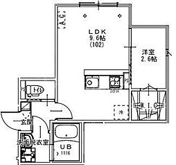 松戸市五香南1丁目アパート 1LDKの間取図画像
