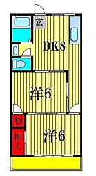 栄マンション 2DKの間取図画像