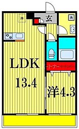 シエーナ北小金III 1LDKの間取図画像