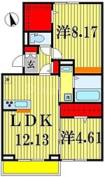 メゾン・アルカディア 2LDKの間取図画像