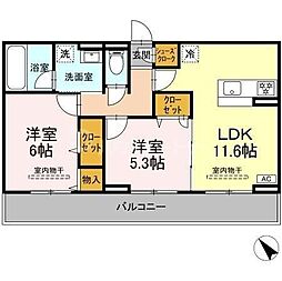 Espoir  2LDKの間取図画像