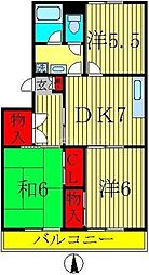 プリマヴェーラ八柱パークサイド 3DKの間取図画像