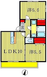 サンセゾンナツキ 2LDKの間取図画像