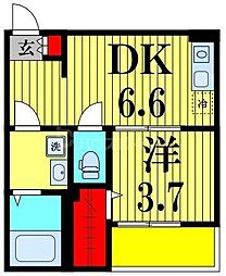メグリオ新松戸IV 1DKの間取図画像