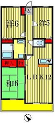 ソレイユ松戸 3LDKの間取図画像
