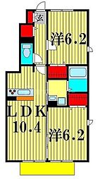 ボナール 2LDKの間取図画像