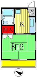 コーポ小林 1Kの間取図画像