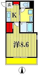 クレフラスト松戸吉井町A棟 1Kの間取図画像