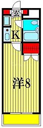 東洋ハイツ相模台 1Kの間取図画像