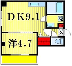 ジュネパレス松戸第67 1DKの間取図画像