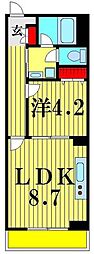 リーブルプレーヌ松戸 1LDKの間取図画像