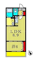 HD南柏 1LDKの間取図画像