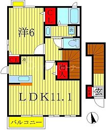 プロムナード 1LDKの間取図画像