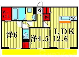 ファミリアエテルナ 2LDKの間取図画像