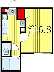 Chapter　KASHIWA 2階1Kの間取り