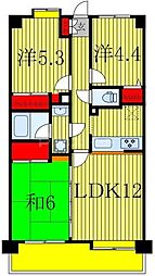 サンパーク我孫子駅前 7階3LDKの間取り
