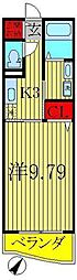 リバーフィールズ 1階1Kの間取り
