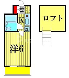 ビーナスフォート 1Kの間取図画像