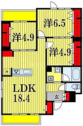 Campana Otakanomori 2階3LDKの間取り
