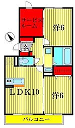 リバーサイドヴィラハピネス 1階2SLDKの間取り