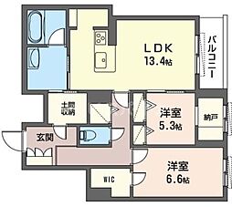 J.D.Luminearth 2階2LDKの間取り