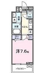 クローリス南柏 3階1Kの間取り