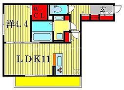 セジュール柏の葉 1階1LDKの間取り