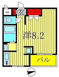 クレストガーデン柏壱番館 ワンルームの間取図画像