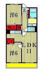 ル・モンテストS 2LDKの間取図画像