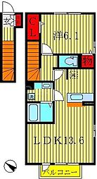プレジールヤストシ 1LDKの間取図画像