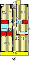 サンシャイン柏の葉 3LDKの間取図画像