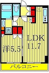 パークアクシス柏の葉 1LDKの間取図画像