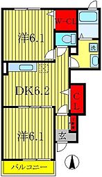 フレアビタシオンG 2DKの間取図画像