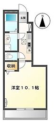 グランコンフォート 1Kの間取図画像