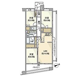 プラウド柏 3LDKの間取図画像