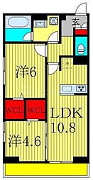 グランディール柏の葉 2LDKの間取図画像