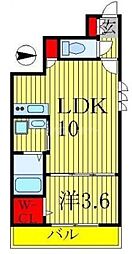 サンリーブB 1LDKの間取図画像