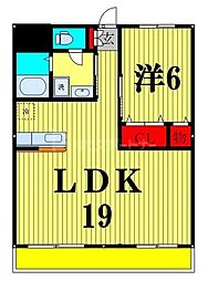 ヴェイル天王台C 1LDKの間取図画像