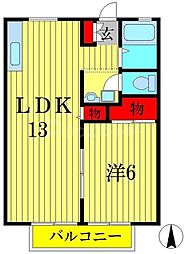 第3山新ハイツ 1LDKの間取図画像